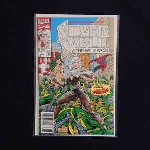 Marvel Comics - Silver Sable & The Wild Pack #1 Comic Book w/ Spider-Man - Foil